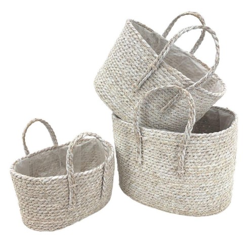 SET 3 BORSE PL WHITE 40X33XH28